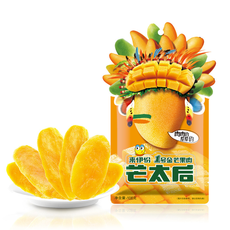 来伊份芒果干108g蜜饯果脯水果干芒果片芒果肉休闲零食小吃来一份