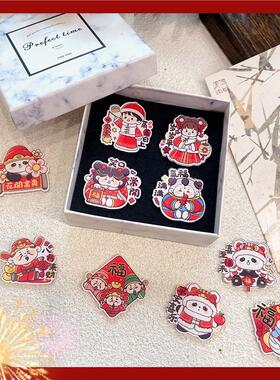 考研状元卡通可爱徽章胸针