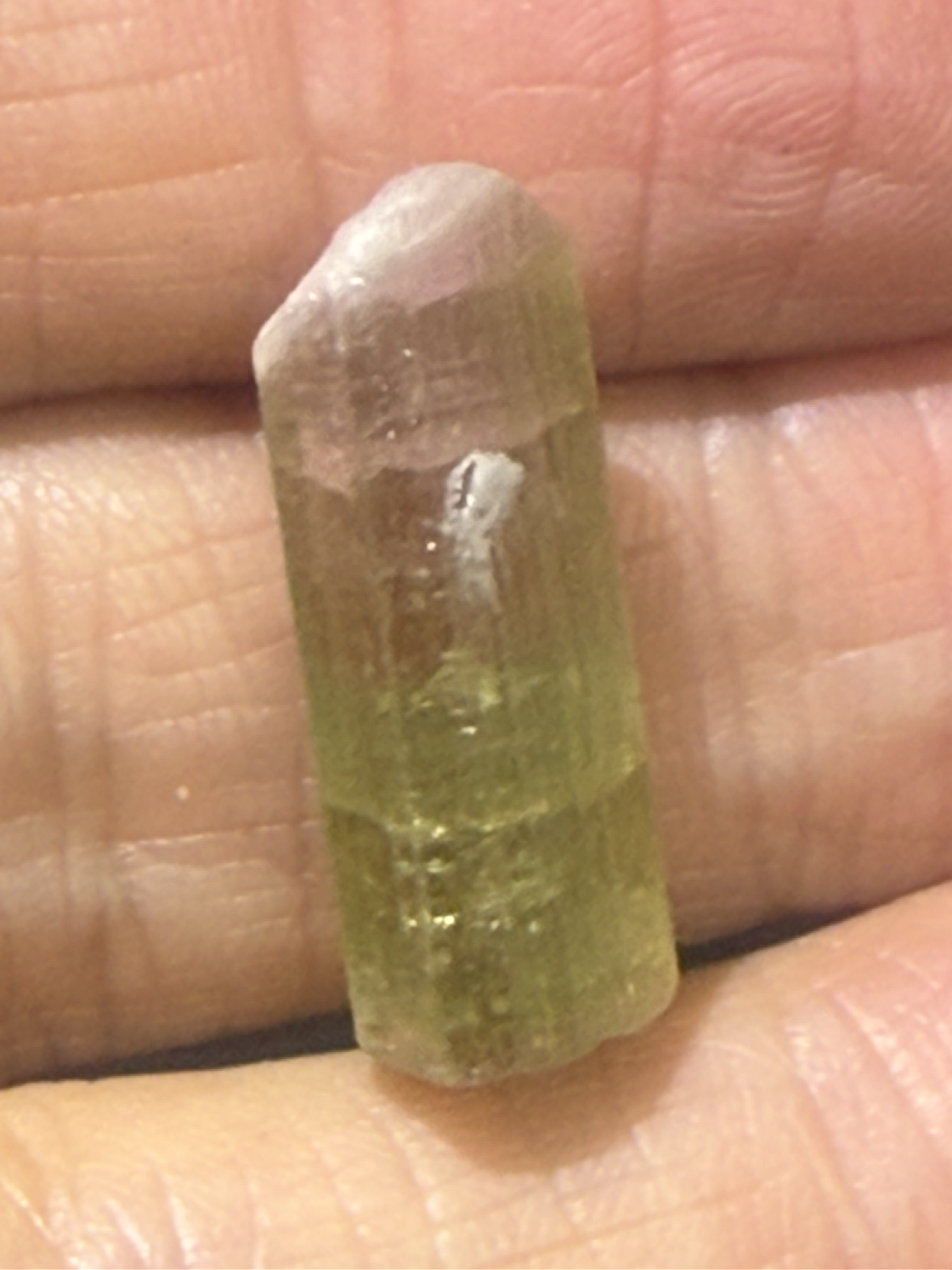 天然双色碧玺原矿标本11.8克拉