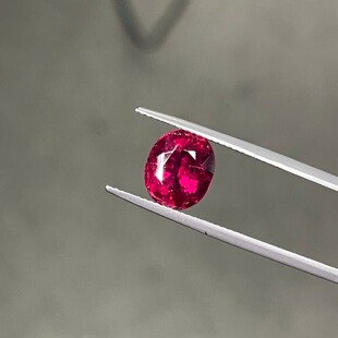 天然卢比来碧玺裸石戒面鸽血红艳粉色热粉色戒指首饰定制3.74克拉