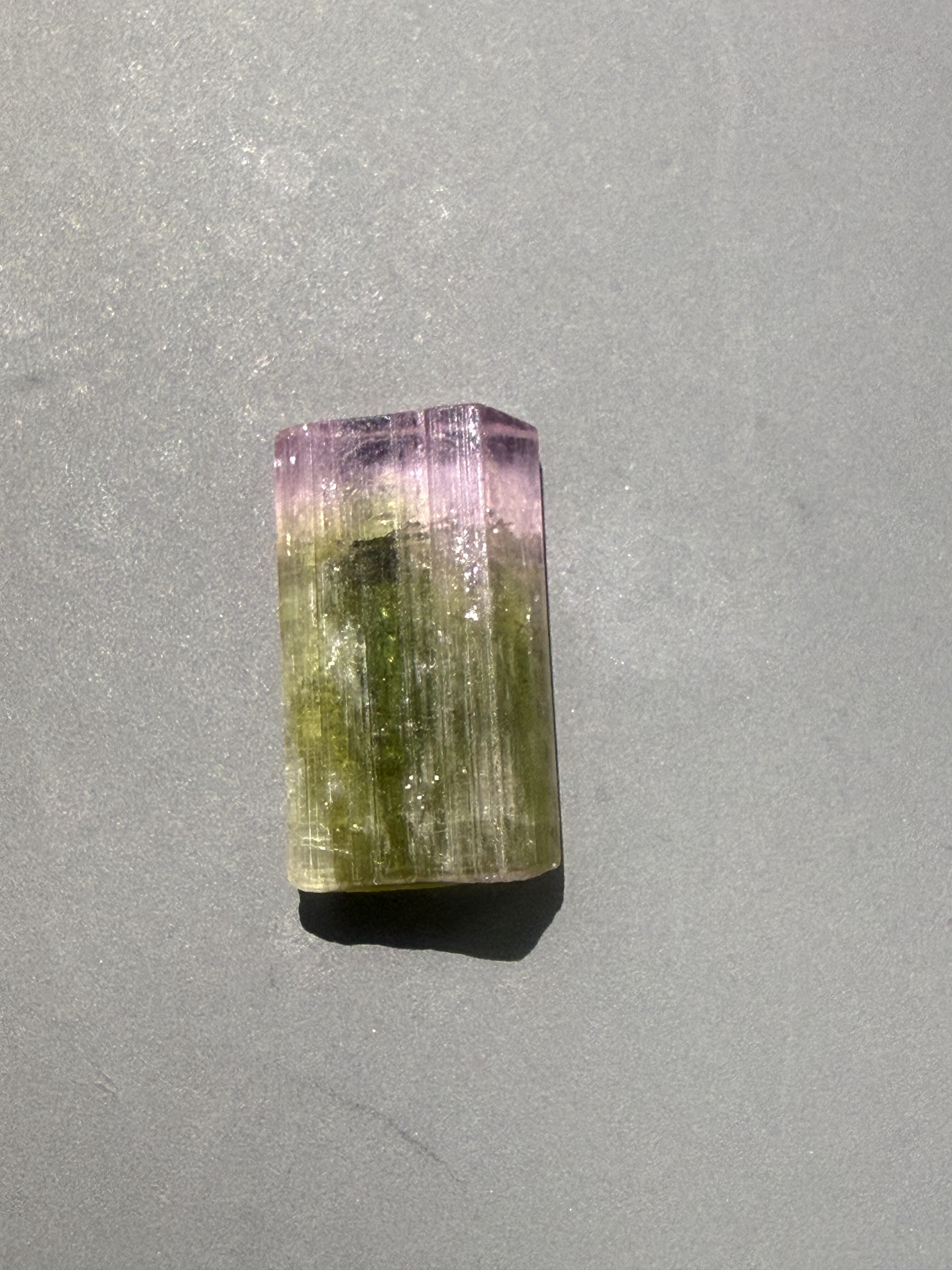 天然双色碧玺原石6.725克拉颜色分明