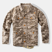 沙漠迷彩服多口袋工装 M65夹克立领男装 宽松户外露营登山外套