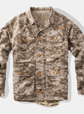 沙漠迷彩服多口袋工装M65夹克立领男装宽松户外露营登山外套