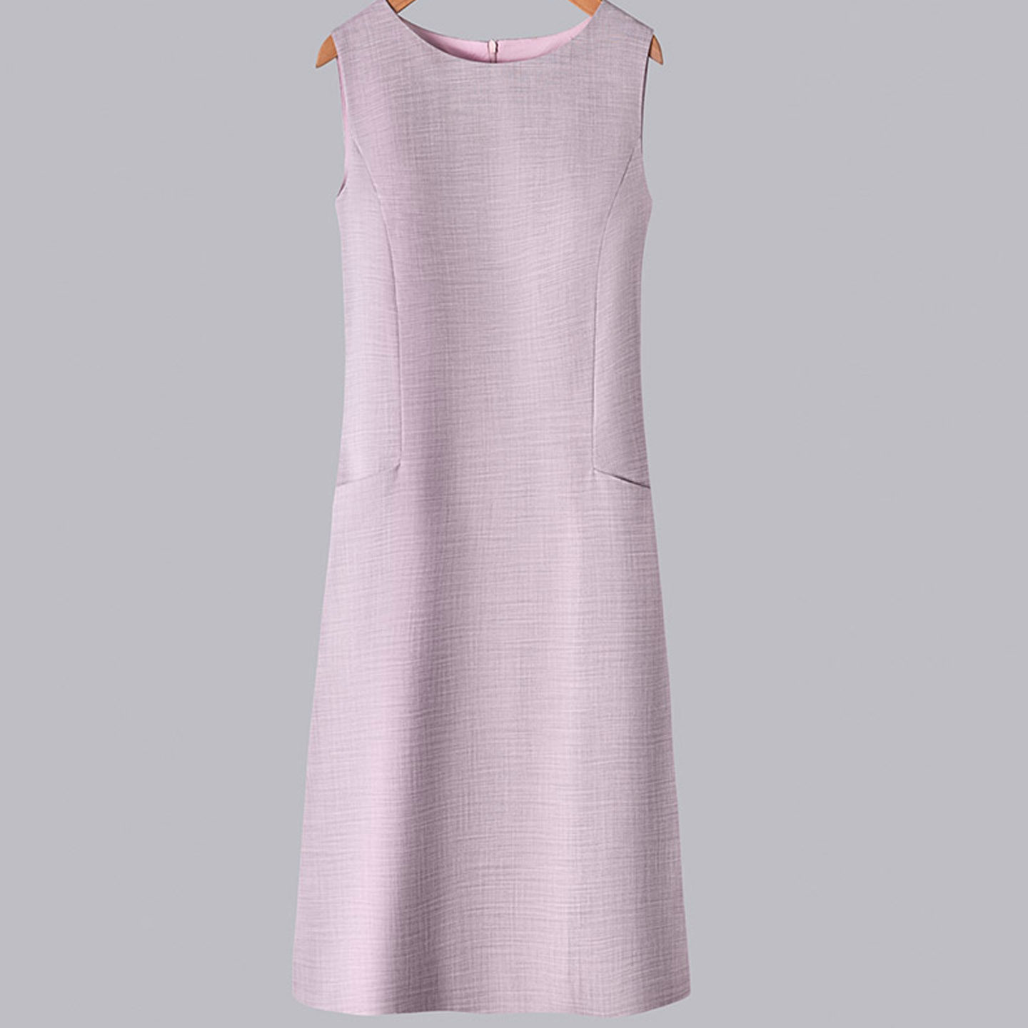 秋冬新款圆领口袋包臀连衣裙小个子打底叠穿马甲裙气质通勤背心裙