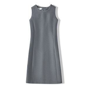 毛呢背心裙秋冬2025新款显瘦中长款A字连衣裙加厚圆领百搭马甲裙