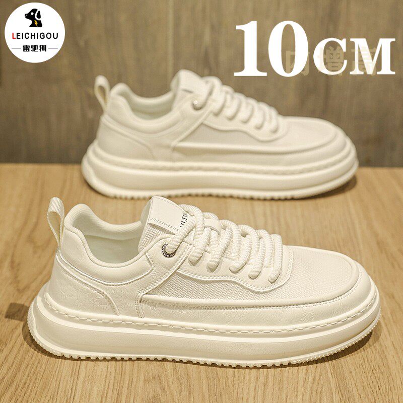 网面透气运动休闲板鞋夏季新款软底轻便小白鞋内增高男鞋10cm隐形