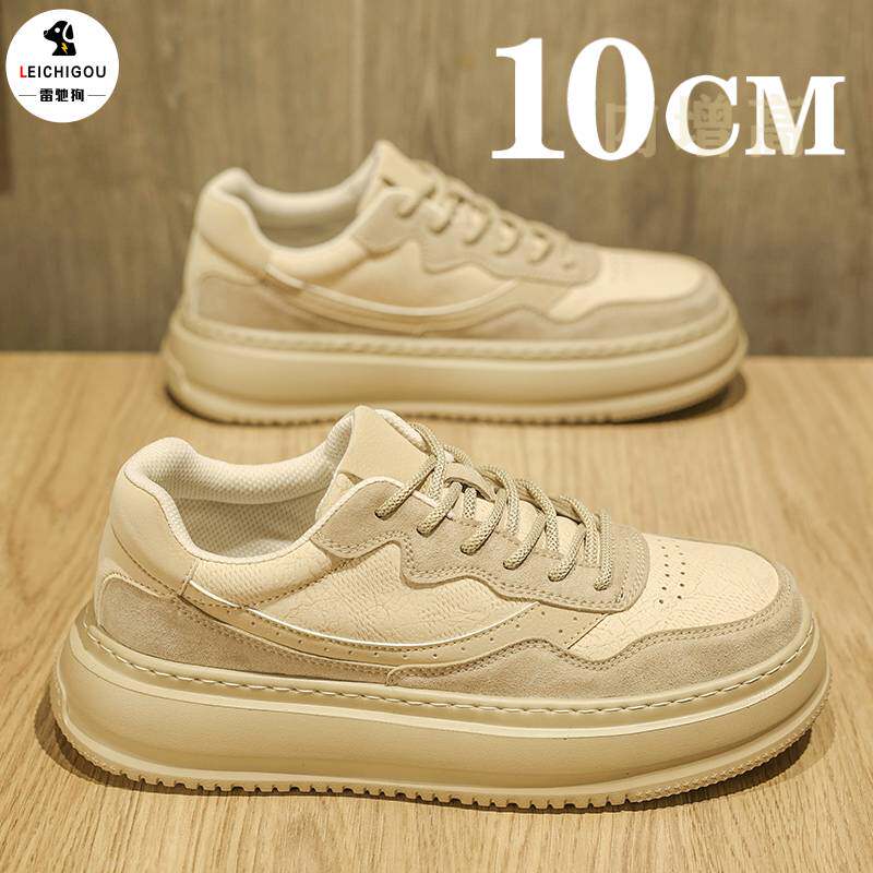 厚底内增高男鞋10cm春秋新款阿甘运动鞋英伦复古软底百搭防滑板鞋