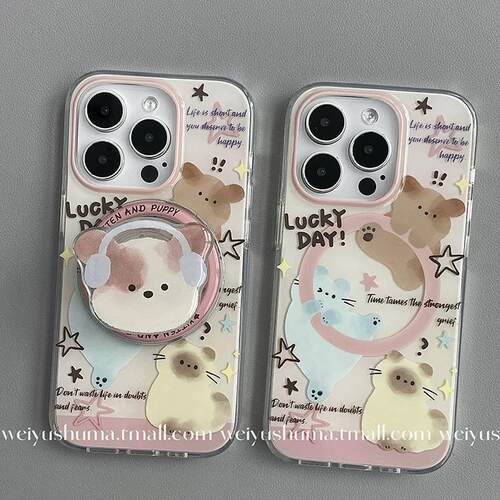 磁吸支架适用oppoA3eno10/4se手机壳findx7/5pro卡通可爱英文A56/32/57猫咪新品K11x/97/93s/8软套女款防摔