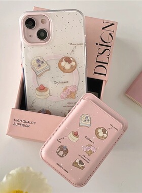 磁吸卡包韩系ins适用小米14/13U小众甜品蛋糕10手机壳红米Turbo3新款k70/60/note12t/civi4pro少女k40/50软套