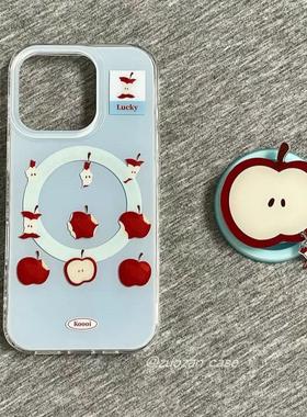 磁吸支架适用oppoA3/reno10/4se手机壳findx7/5pro白底蓝色宫格苹果核A56/32/a57女K11x/97/93s软套8国际版