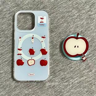 5pro白底蓝色宫格苹果核A56 a57女K11x 磁吸支架适用oppoA3 93s软套8国际版 4se手机壳findx7 reno10