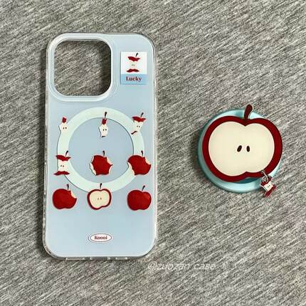 磁吸支架适用oppoA3/reno10/4se手机壳findx7/5pro白底蓝色宫格苹果核A56/32/a57女K11x/97/93s软套8国际版