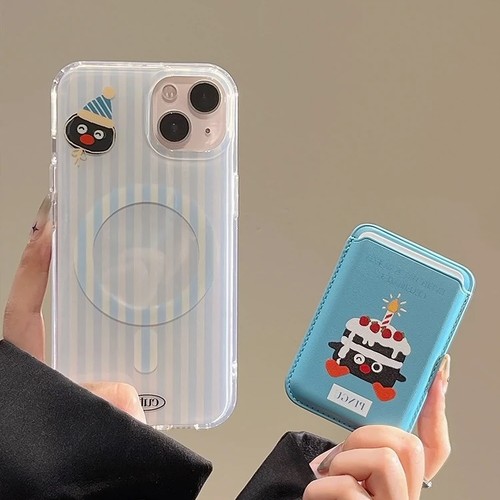 磁吸卡包可拆卸适用oppoA3/reno10/4se手机壳findx7/5pro网红A56/32/57吸附K11x/97/93s/58软套女蓝色条纹