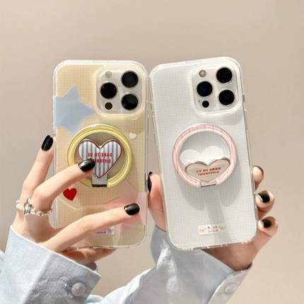 磁吸支架适用小米15/13U韩系星星折叠爱心K80+手机壳红米Turbo3国际版k70/60/note12t/civi4pro软套poco女50e