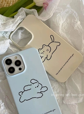 个性ins风韩国适用VIVOX100手机壳90可爱奶蓝色小狗70pro+/60情侣X80卡通S15e硬壳12全包T男女款nex3双向奔赴