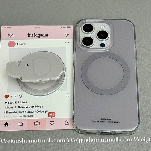 磁吸支架适用小米15/13U简约纯色灰紫色小象K80手机壳红米Turbo3新k70/60/note12t/civi4pro软套40+女50e可爱