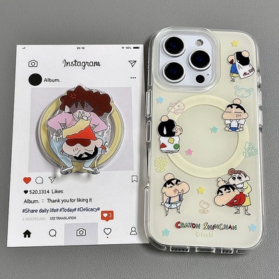 磁吸支架适用小米15/13U日系搞怪挨揍小新K80手机壳红米Turbo3硅胶k70/60/note12t/civi4pro软套40+少女款50e