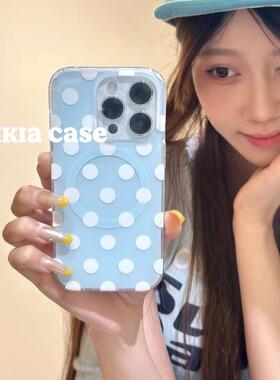 磁吸支架适用三星S25ultra/24/Note20/36韩系简约撞色A16波点S20手机壳A22/23+A71女款S9+S21fe软54/56国际版