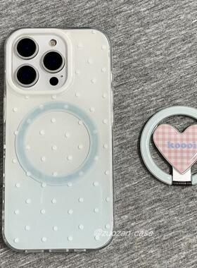 磁吸支架适用opporealmeGT5pro/neo9/6se手机壳V50/11/GT3女款8清新波点粉格子折叠爱心Q2/5i真我x7pro新23软