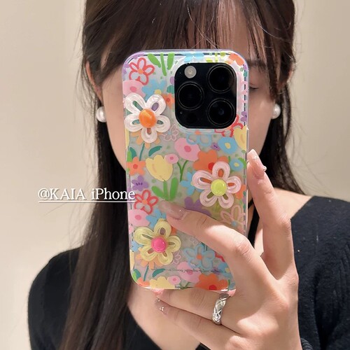 磁吸支架适用oppoA3/reno10/4se手机壳findx7/5pro立体油画多巴胺花朵A56/32/a57女款K11x/97/93s软套8全包边