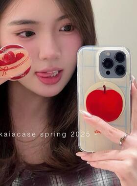 磁吸支架适用三星S25ultra/24/Note20/36简约风蓝条格A16红苹果S20手机壳A22/23+A71女款S9+S21fe软54/56国际