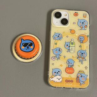 5pro个性 创意酷儿合集瓶盖A56 磁吸支架适用oppoA3 4se手机壳findx7 a57女K11x 93s软套8国际1 reno10