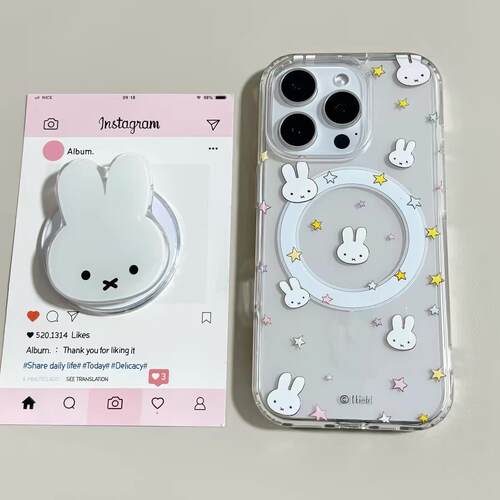磁吸支架适用opporealmeGT5pro/neo9/6se手机壳V50/11/GT3女款8简约卡通星星米菲兔Q2/5i真我x7pro新23软z4
