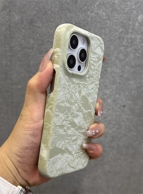 绿色纹理丝绒质感国风适用oppoFIndX8手机壳FindX7/X8高级感ultra缎面雾面pro半包无边框防摔亲肤男女磨砂