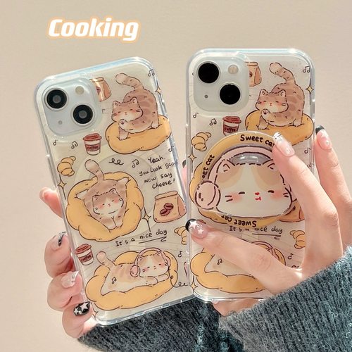 磁吸支架适用oppoA3/reno10/4se手机壳findx7/5pro韩风慵懒耳机猫咪A56/32/a57卡通女款K11x/97/93s软套8可爱