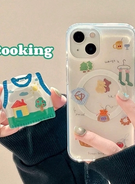 磁吸支架适用oppoA3/reno10/4se手机壳findx7/5pro白色简约趣味毛衣房子A56/32/a57女K11x/97/93s软套8全包边