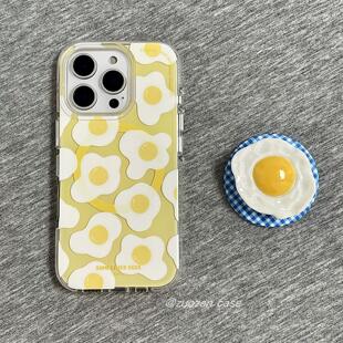 手机壳红米Turbo3国际版 创意趣味荷包蛋K80 13U个性 civi4pro软poco女50e note12t k70 磁吸支架适用小米15