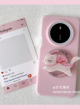 内置磁吸支架软糯液态硅胶可爱猫咪适用VIVOX100S/X200PROMINI手机壳Y200GT果冻耐脏X100PRO简约猫少女款全包