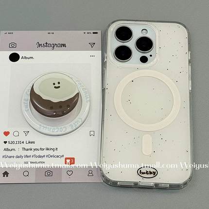 磁吸支架适用小米15/13U韩系泼墨椰子表情K80+手机壳红米Turbo3国际版k70/60/note12t/civi4pro软套poco女50e