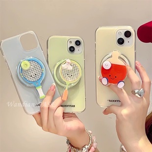 带磁吸支架适用华为荣耀100/90华为magic6pro/80GT手机壳70se/X20/3羽毛乒乓球40i+畅玩50plus软套女款网球拍