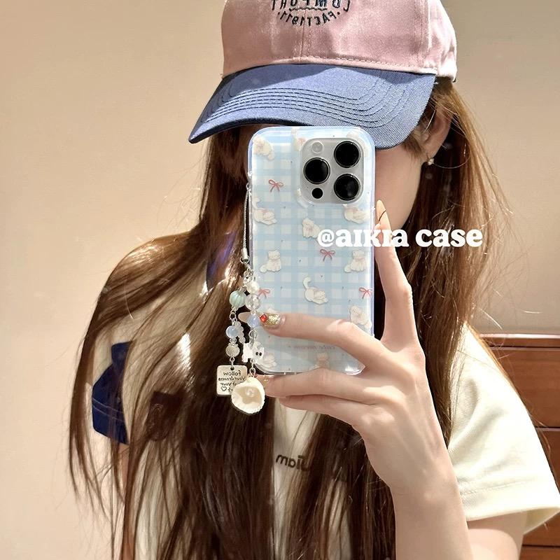 磁吸支架适用华为荣耀100女90华为magic6pro/80GT手机壳70se/X20/30奶蓝格子纹蝴蝶结猫咪40i+畅玩50plus软女