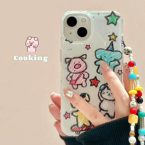 磁吸支架适用oppoA3/reno10/4se手机壳findx7/5pro手绘涂鸦彩色星星动物A56/32/a57女K11x/97/93s软套8国际版