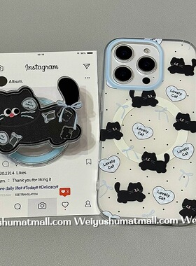 磁吸支架适用oppoA3eno10/4se手机壳findx7/5pro卡包蝴蝶结小黑猫A56/32/a57女K11x/97/93s软套8全包边新品