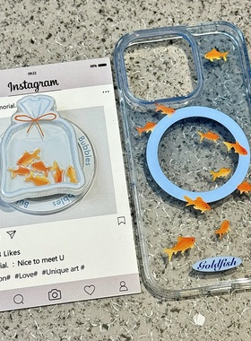 磁吸支架适用vivoX100/30/60/x70/y78手机壳X90渐变透明袋金鱼y76s女款S18e/X200/15PRO全包保护Y33/mini软套