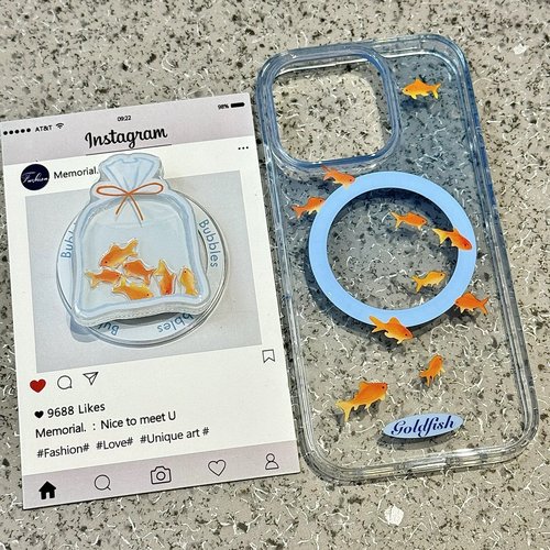 磁吸支架适用小米15/13U渐变透明袋金鱼K80手机壳红米Turbo3硅胶k70/60/note12t/civi4pro软套40+趣味女款50e