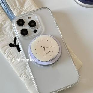 neo2 6se手机壳V50 GT3博主同款 5i真我x7pro设计v23软套女小众时钟 V11 ins磁吸支架适用opporealmeGT5pro