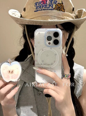 磁吸支架适用华为荣耀100可爱90华为magic6pro/80GT手机壳70se/X20/30韩系泼墨小星星40i+畅玩50plus软套少女