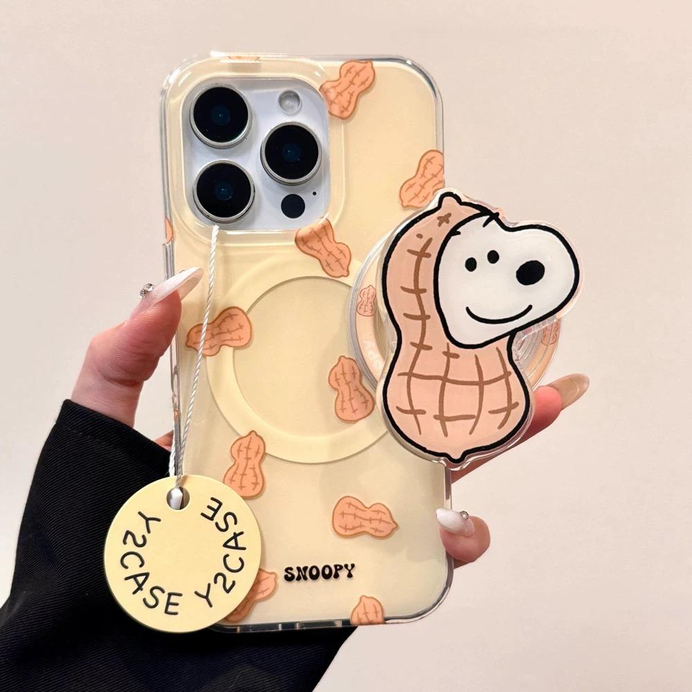 磁吸支架适用oppoA3/reno10/4se手机壳findx7/5pro韩国个性创意花生小狗A56/32/a57女K11x/97/93s软套8国际版