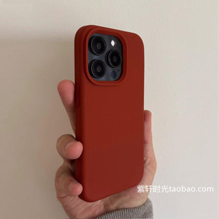软糯红豆棕液态硅胶适用小米14/13手机壳12SUltra红米K70至尊版K60韩系note13纯色K50全包k40s防摔小众焦糖色