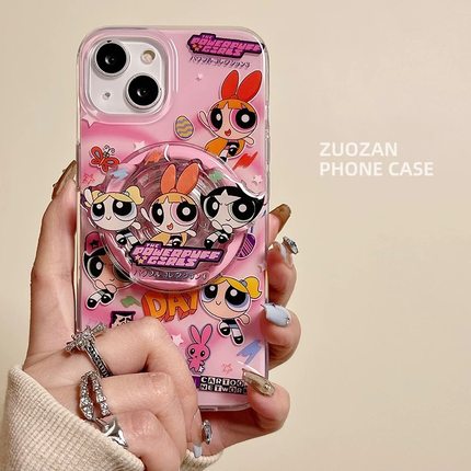 磁吸支架ins适用小米14/13U日系卡通小女警10手机壳红米Turbo3可爱k70/60/note12t/civi4pro少女款k80/50软套