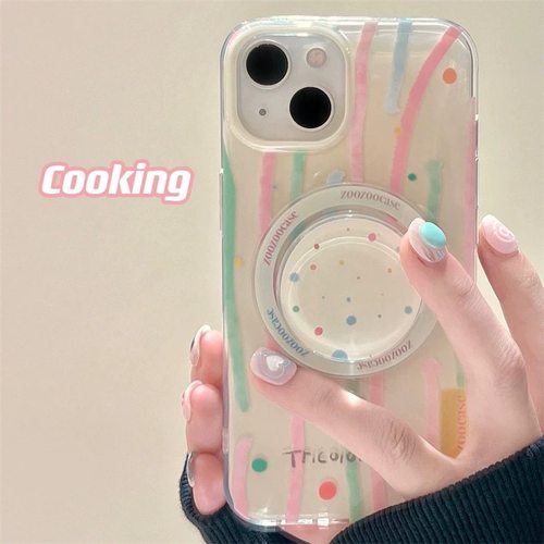 磁吸支架适用oneplus11/2一加12手机壳ace竞速版1+ACE5V彩色涂鸦波点线条8t/10/9女7TPRO/9RT/6t软套13至尊潮