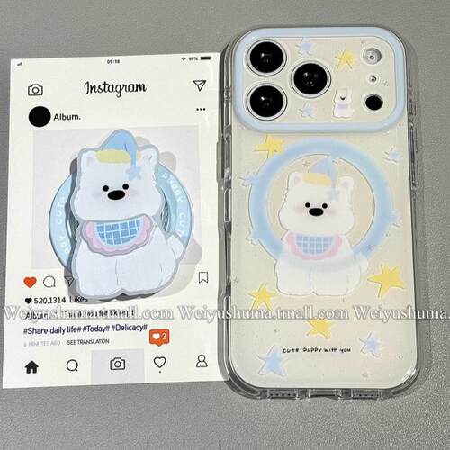 磁吸支架适用opporealmeGT5pro/neo9/6se手机壳V50/11/GT3女款8趣味可爱卡通星星小狗Q2/5i真我x7pro新23软z4