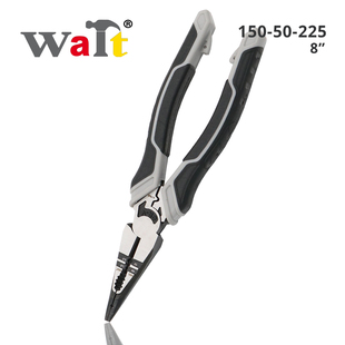 8寸多功能工业级高硬度尖嘴钳剪钢丝剥线压接铬钒钢