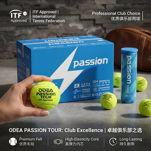 新款Odear欧帝尔网球Passion比赛用球高弹耐打气压足4粒装训练球