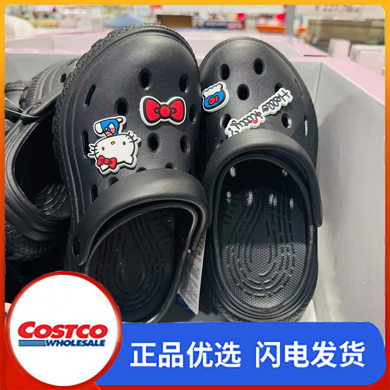 开市客Costco购Hello Kitty凯蒂猫洞洞鞋女厚底防滑沙滩鞋凉拖鞋图片