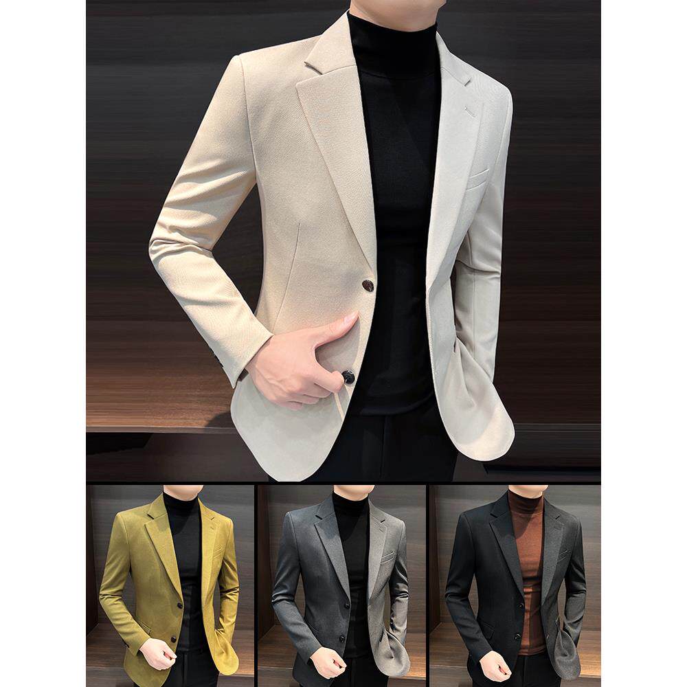 秋冬季新款休闲小西装外套男2025韩版修身单西感男士西服1212n